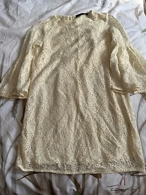 £4 • Buy Zara Ivory Lace Dress Size Small (8-10) Worn Once Great Condition