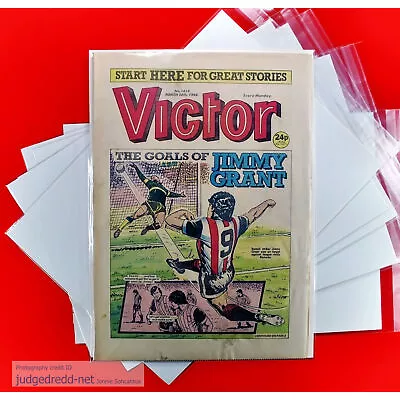 25 Victor British Comic Bags ONLY For # 1 Up A4 Magazines Size7 [In Stock] • $17.41