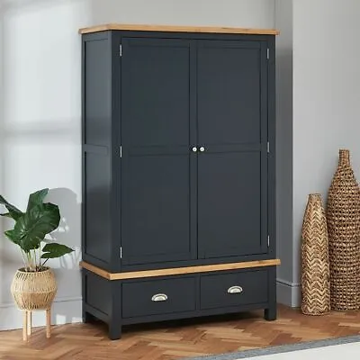 Cotswold Charcoal Grey Painted Double 2 Door Wardrobe- FC15 • £649