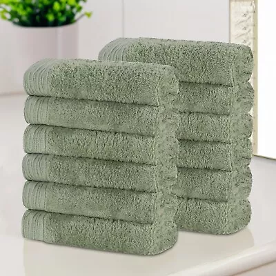 12-Piece Rayon From Bamboo Solid Eco-Friendly Modern Face Towel/Washcloth Set • $28.90