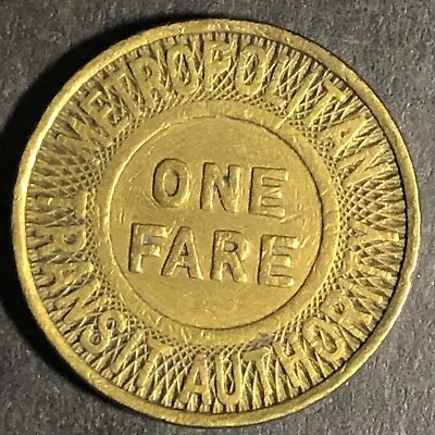 Metropolitan Transit Authority (MTA Boston) Brass  One Fare  Transit Token 20mm • $3.99