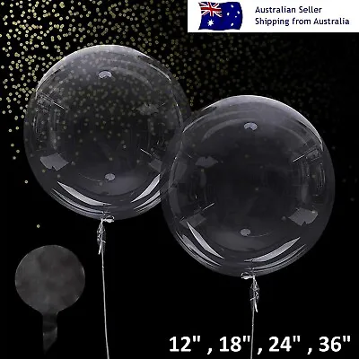$6 • Buy Clear Large Round BOBO (12 Inches) Bubble Balloons Transparent Weddings Party AU
