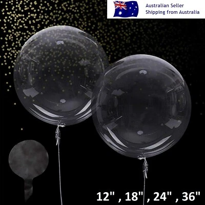 $2.71 • Buy Clear Large Round BOBO (24 Inches) Bubble Balloons Transparent Weddings Party AU