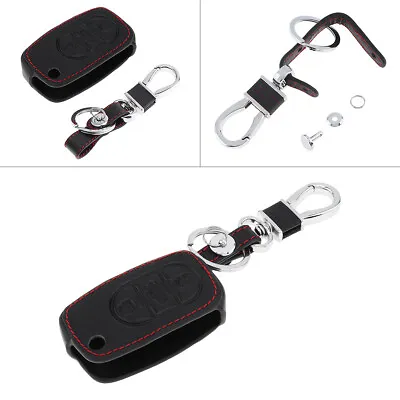 Leather Car Key Fob Case Cover Gift Fit For Audi A3 A4 A6 A8 A8 Quattro TT RS4 • $8.48