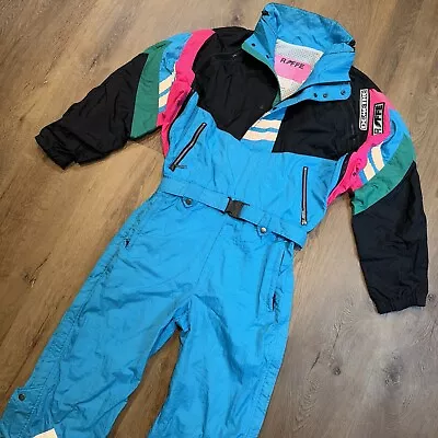 Roffe Ski Suit Snowsuit One Piece Demetre Snow Bib Full Zip Vtg 80s Mens Large • $174.99