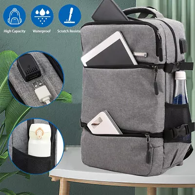 17 Inch Laptop Backpack Waterproof Travel Backpack College Shoulder Bag USB Port • £12.90