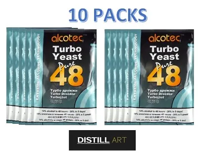 10 X Alcotec 48 Turbo Super Yeast For Vodka Moonshine - Free P&P Fast • £27.99