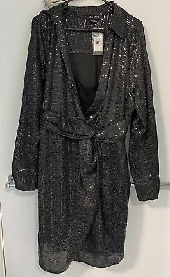 City Chic Black Sequin Dress Size M 18 • $35