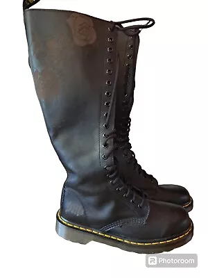 Dr Doc Martens 11550 Skull Rose Tall Boots Lace New Goth • $299
