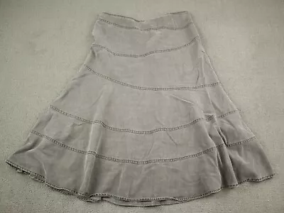 J. Jill Skirt Women 10 Petite Grey Solid  Flare Mid Rise Side Zipper Tencel 10P • $17.99