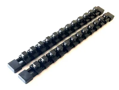 2 Goliath Industrial 1/2 Abs Mountable Socket Rail Holder Organizer Black Sh12bl • $11.99