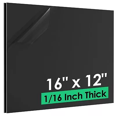 ABS Plastic Sheet 1/16 Inch Thick - 16 X 12 2 Pack Black Plastic Sheet Rig • $12.75