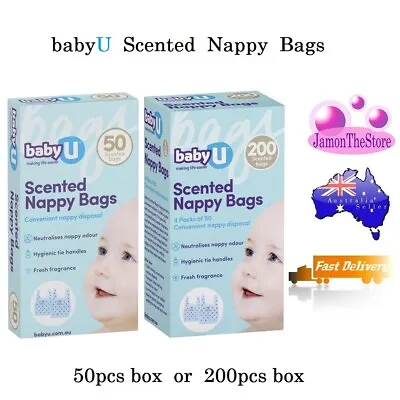 BabyU Disposable Scented Nappy Bags Fresh Fragrance 50pcs Box Or 200pcs Box • $19.50