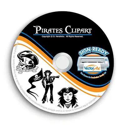 Pirates Clipart-vector Clip Art-vinyl Cutter Plotter Images & Tshirt Graphics Cd • $24.95
