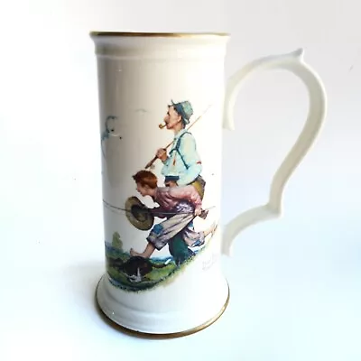 Gorham Norman Rockwell Stein Four Seasons Series 1948  Goin' Fishing  Tankard  • $14.99