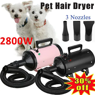 £62.30 • Buy 2800W Pet Dryer Dog Hair Blower Cat Dryer Blaster Dryer Grooming With 3 Nozzle
