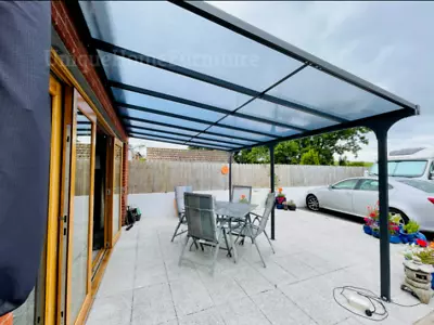 Wall Mounted Pergola Outdoor Aluminium Gazebo Lean To Patio Post Structure Roof • £760.60