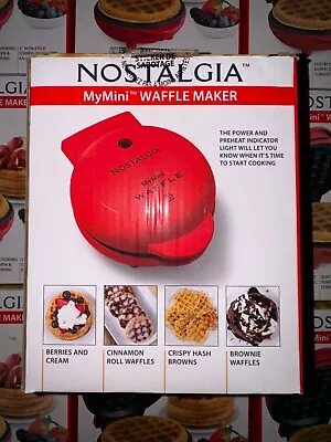 NEW! Nostalgia My Mini Personal Electric Waffle Maker 5  - Red • $7.49