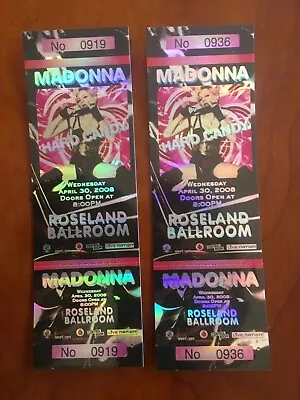 MADONNA  Tickets From Roseland Ballroom  NY Show .    2008.   Price Reduced! • $3