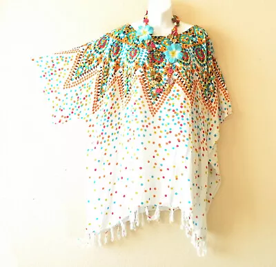 KB131 Polka Dot Plus Kimono Kaftan Tunic Maternity Poncho Top - 2X 3X 4X 5X • $24.90