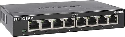 NETGEAR 8 Port Gigabit Network Switch (GS308) - Ethernet Switch - Ethernet Spli • £41.95