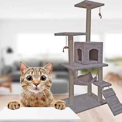 Large Cat Tree Climbing Tower Kitten Play Scratching Post Activity Centre House • £24.99