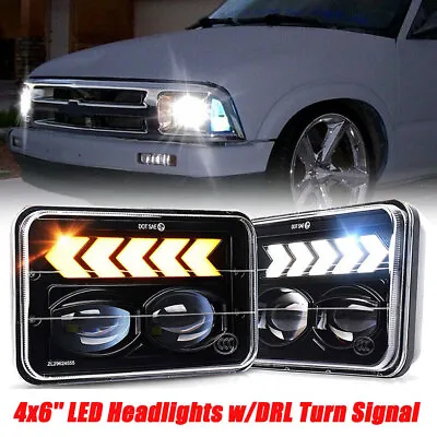 Pair 4x6'' LED Headlights W/DRL Turn Signal For For Chevrolet S10 1995 1996 1997 • $43.99