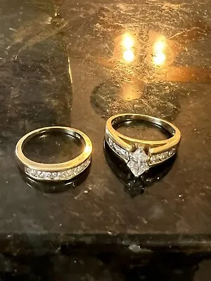 $2500 • Buy 14k Yellow Gold  Diamond Ring  Wedding Set 4 Nov 2022 Appraised 5697.00