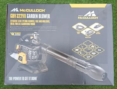 McCulloch GBV 322VX Petrol Leaf Blower/Garden Vacuum • £99