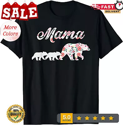 Floral Mama Bear Mom Of 2 ShirtMama Bear And 2 Cubs T-Shirt. • $11.92