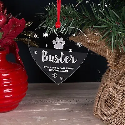 £4.95 • Buy Acrylic Personalised Dog Cat Pet Memorial Christmas Tree Decoration Bauble Gift