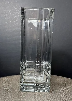 Art Deco Style Bormioli Rocco Quadro Glass Vase Italy Cut Square Vase Stunning! • $23.99