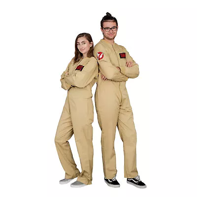 Adult Unisex Ghostbusters Zip Up Jumpsuit W/ 4 Patches Halloween Costume Cosplay • $56.95