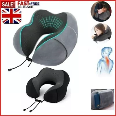 Memory Foam U Shaped Travel Pillow Neck Support Soft Head Rest Car Plane Cushion • £7.88