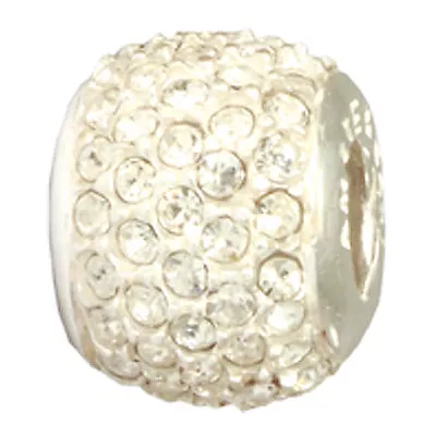 £45 • Buy Amore & Baci Crystal Pave Bead Sterling Silver