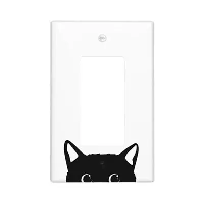 Cute Cat Light Switch Cover Plate Single Rocker White Decorative 1 Gang Wall ... • $23.34