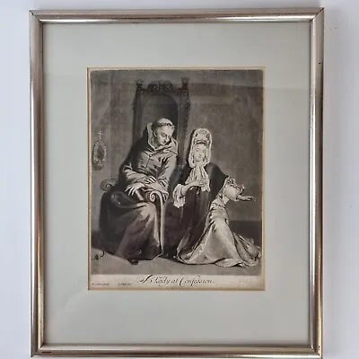 £95 • Buy Antique 18th? Century Engraving  A Lady At Confession  By John Smith