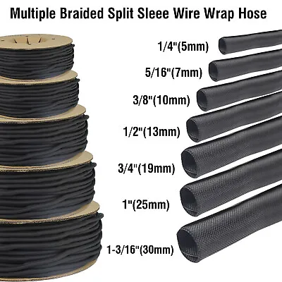 Wire Loom Braided Split Sleeving Insulation Auto Wire Protector Tubing Lot • $119.69