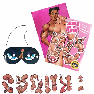 Pin The Junk On The Hunk Adult Party Game Hens Night Bachelorette Party Novelty • $16