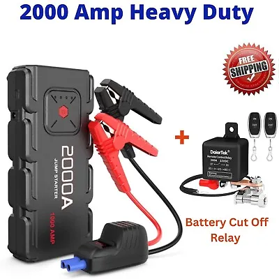 Jump Starter  2000A Portable 12V Car Battery Power Bank Booster Wireless Cut Off • $139.95