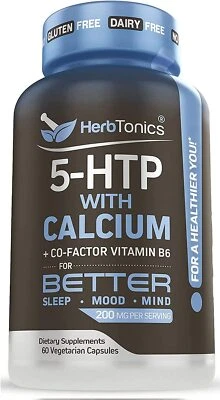 $110.97 • Buy High Strength 5 HTP 200 MG Supplement With Calcium + B6 Cofactor Promotes 