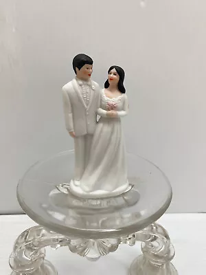 Porcelain Bride & Groom Cake Topper - Figurine Wedding & Engagement Party Decor  • $4.99