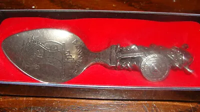 A.S Tinn-Per  Norge Hand Cast Pewter Spoon Viking Ship  Norway Danmark In Box • $14.25