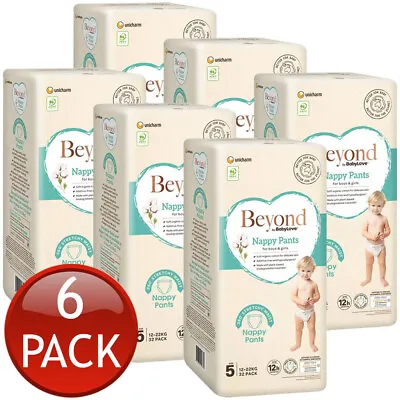 $380.69 • Buy 6 X Beyond Babylove Nappy Pants Size 5 Walker 12-22Kg Unisex Nappies Pad 32 Pack