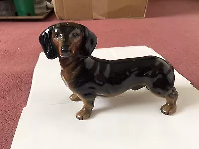 Dachshund Dog Figure Glazed Porcelain Makers Mark N Or H. Damage To Foot • £10