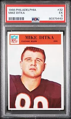 1966 Philadelphia Mike Ditka #32 PSA EX 5 Eagles HOF JA • $12.50