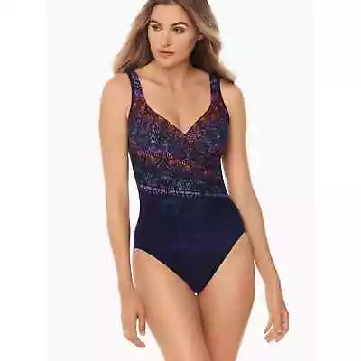 Miraclesuit Tramonto Belle It's A Wrap One Piece Swimsuit Size 8 • $69