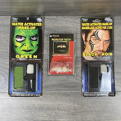 Lot Of 3-Wolf Novelties Water Activated Makeup Green & Black/Monster Teeth New • $23.94