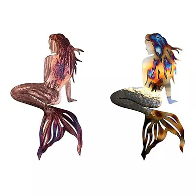 Mermaid Metal Art Wall Decor Wrought Iron Mermaid Handmade Creative Craft Sk .c • $14.29