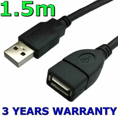$5.45 • Buy 1.5m USB Extension Data Cable 2.0 Male To Female Long Cord For Computer MacBook